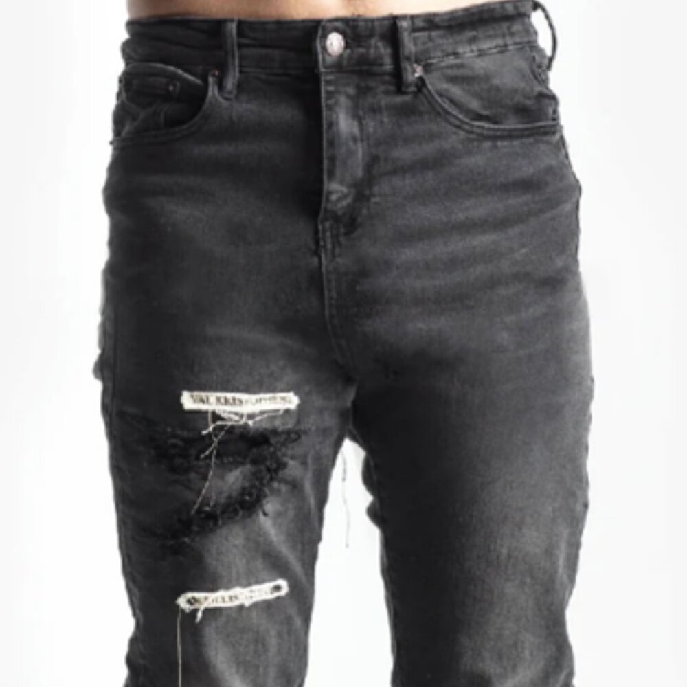 Val Kristopher Message Denim Jeans Faded Black Size 30 Waist